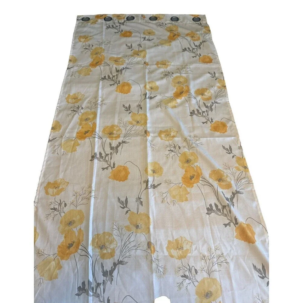 Laura Ashley Poppy Meadow Primrose Curtain Panel Yellow Flower‎ 36” X 84”
